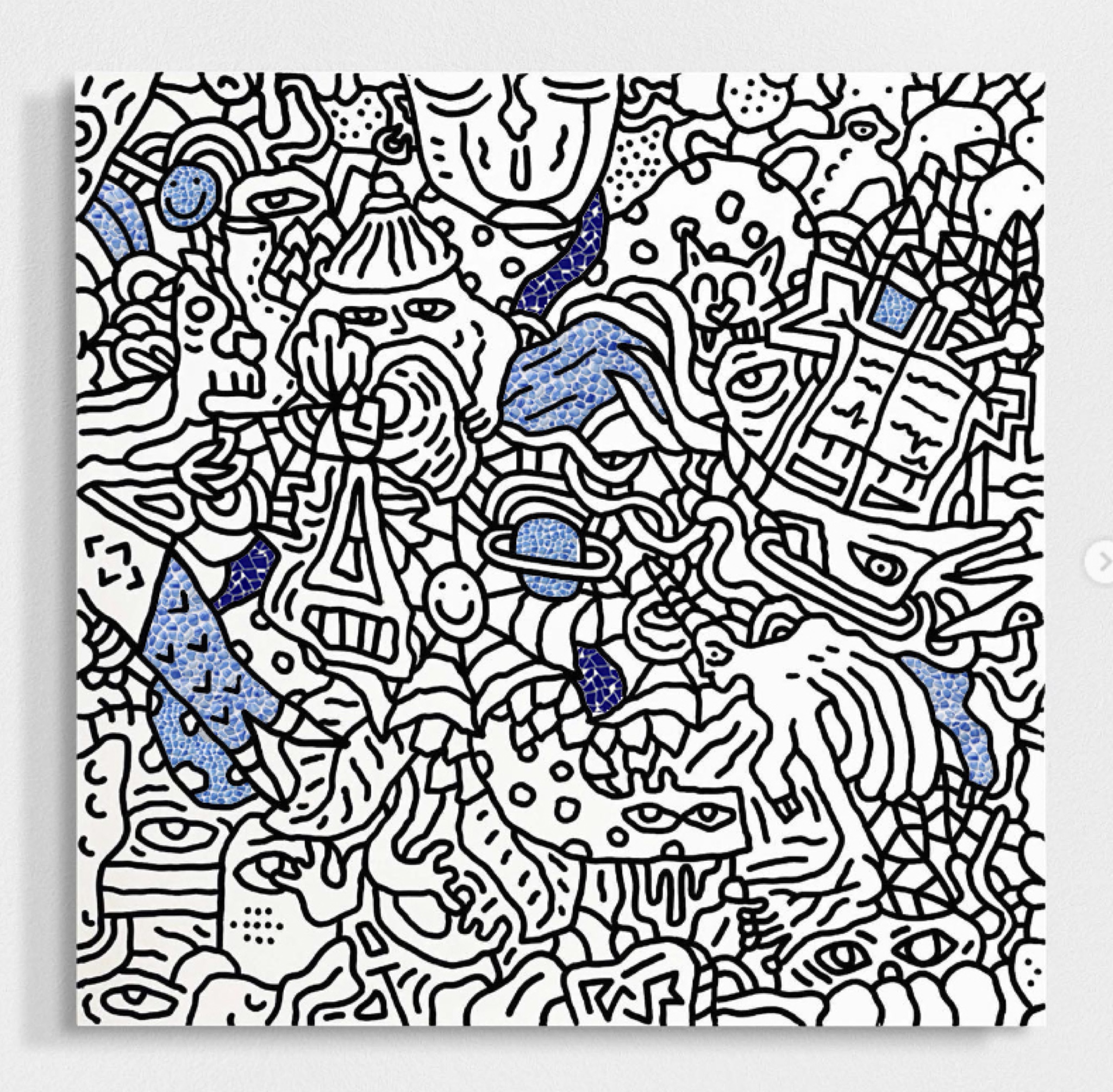 SDeviano drawing, partly coloured