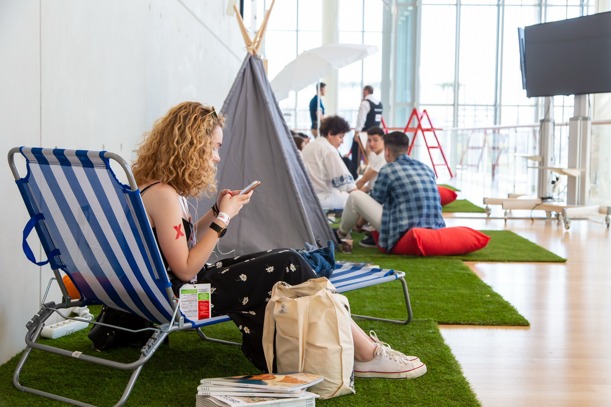 Guests resting in the hosted lounge