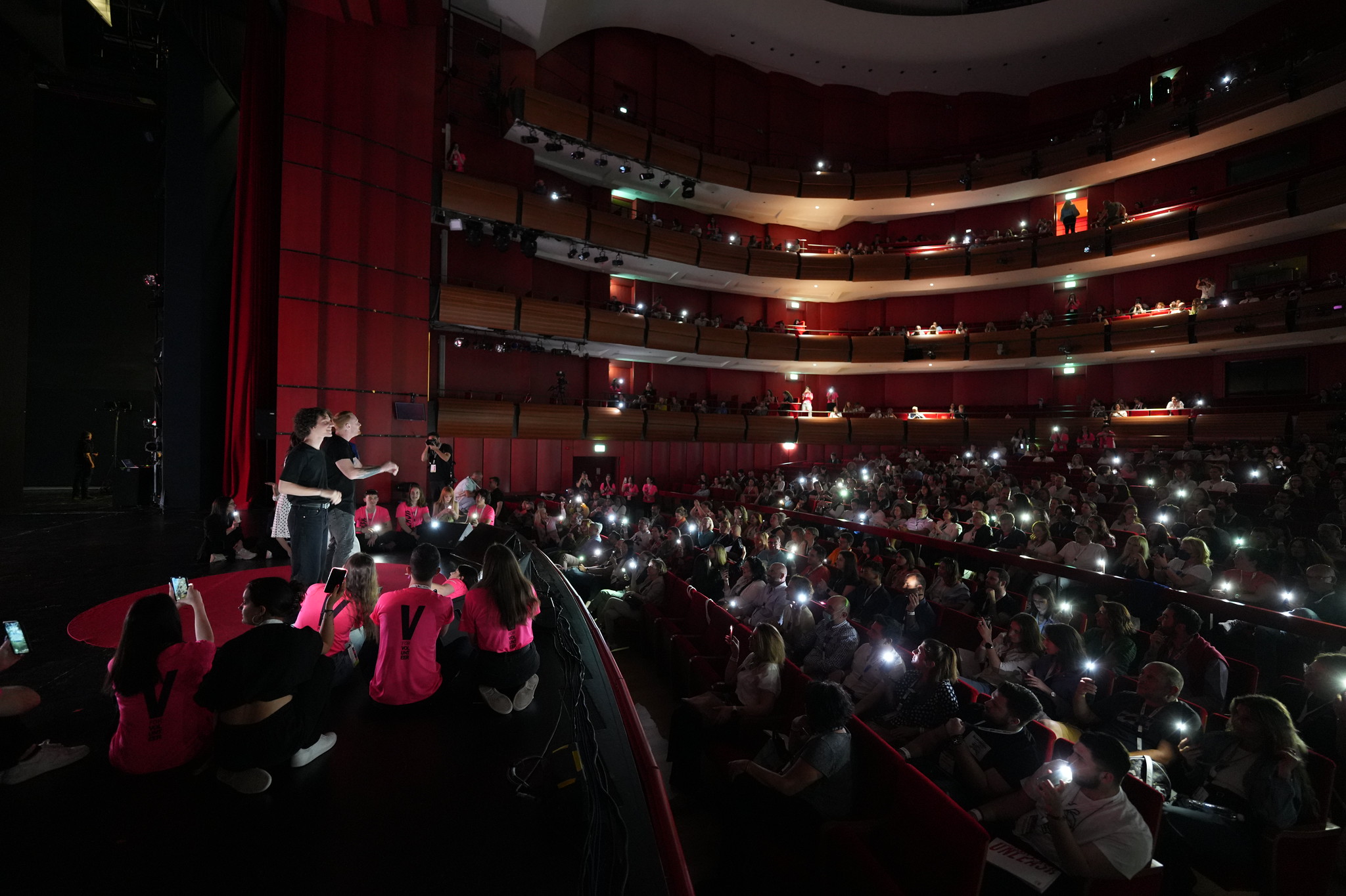 Auditorium from the stage, house lights up